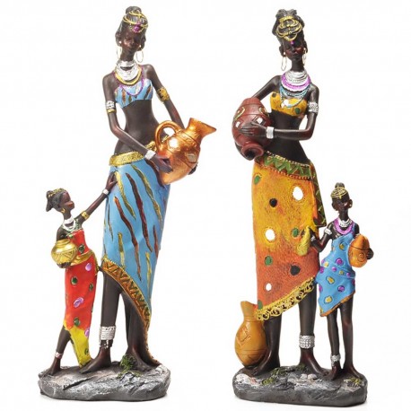 Statues Femmes et Filles Africaines (34cm)