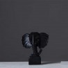 Statue Tête d'Éléphant Noire 19cm