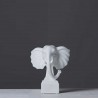 Statue Tête d'Éléphant Blanche 19cm